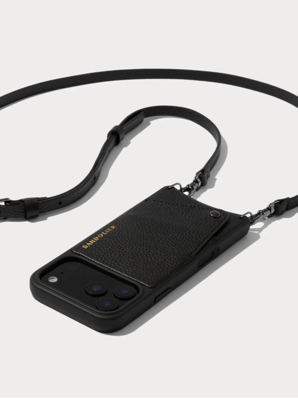 17Pro Bandolier Emma Black Crossbody Phone Case